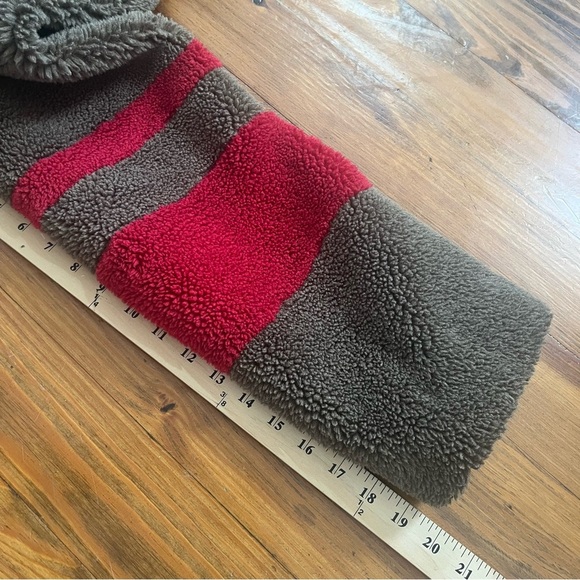 Anthropologie Velvet by Graham &‎ Spencer Evian Striped Teddy Coat Sherpa in L - Picture 17 of 17